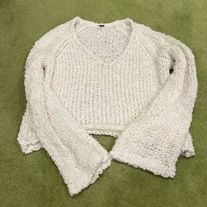 White free people knit sweater